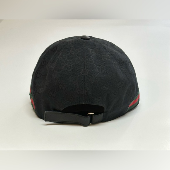 Gucci Original Men’s Canvas Hat With Web|XXL Strap Back Adjustable Cap|Black - Picture 9 of 9